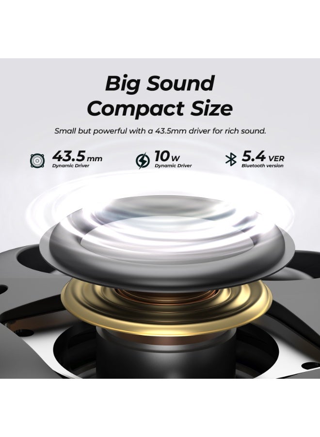 توزو مكبر صوت بلوتوث محمول SoundGo مزود بمشبك كارابين قابل للتعديل، مكبر صوت لاسلكي صغير للاستحمام بتقنية البلوتوث مع مقاومة للماء بمعيار IPX8، يوفر 32 ساعة من التشغيل وصوت باس قوي، مناسب للمنزل والأنشطة الخارجية والسفر، باللون الأسود. - Image 2