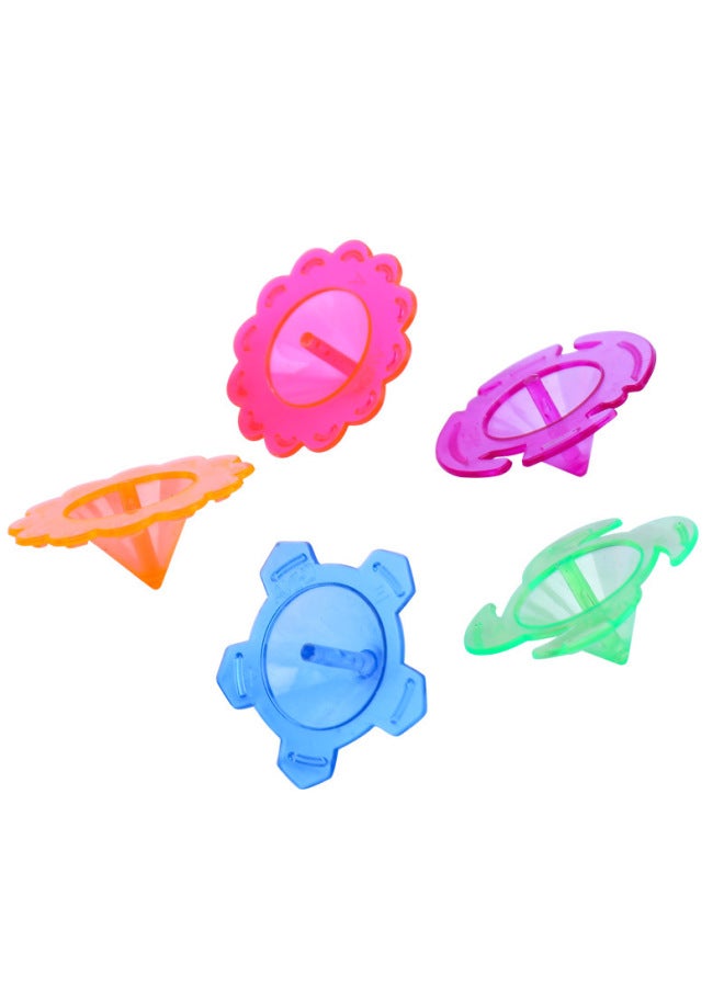 Mini Transparent Small Top Plastic Lace Color To Turn Top Students Kindergarten Small Gift Toys Wholesale-Color:Transparent Rotation (only One Bag For 100) - Image 5