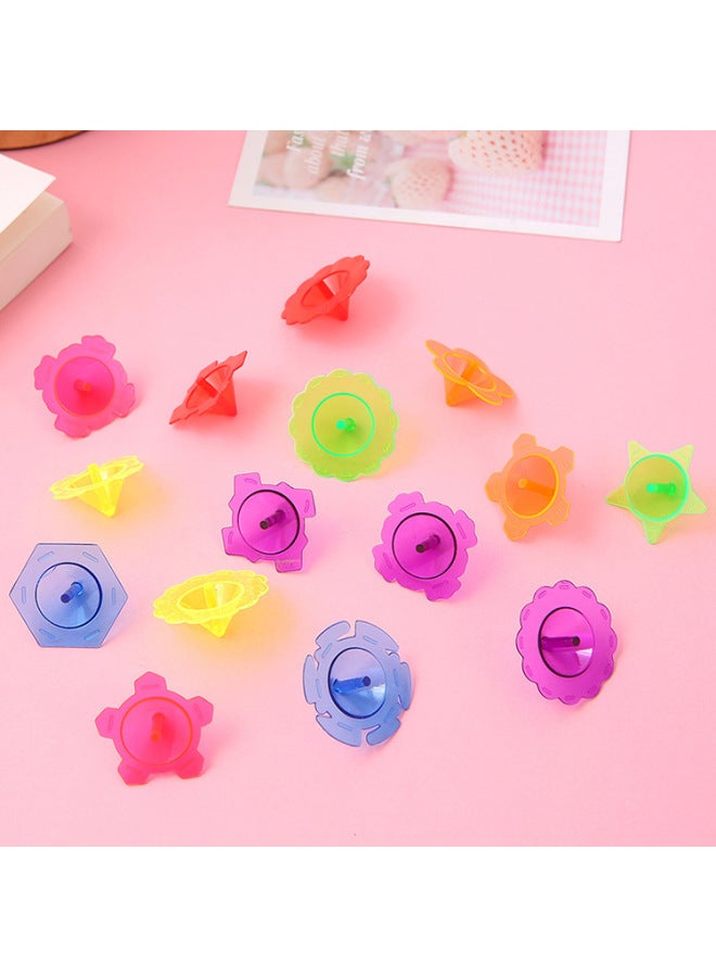 Mini Transparent Small Top Plastic Lace Color To Turn Top Students Kindergarten Small Gift Toys Wholesale-Color:Transparent Rotation (only One Bag For 100) - Image 4