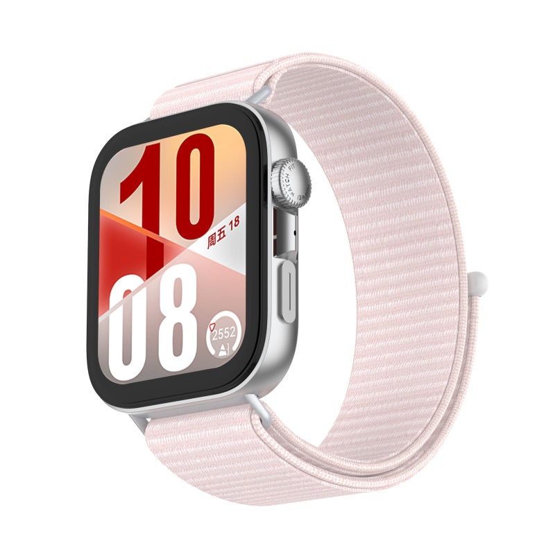 إيروريكس سوار ساعة هواوي واتش فيت 4 من النايلون مزود بخطاف وحلقة (وردي لؤلؤي) - Image 2