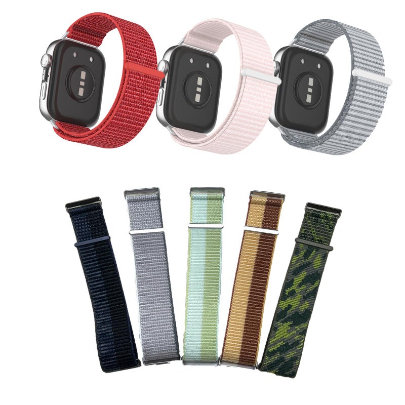 إيروريكس سوار ساعة هواوي واتش فيت 4 من النايلون مزود بخطاف وحلقة (وردي لؤلؤي) - Image 5