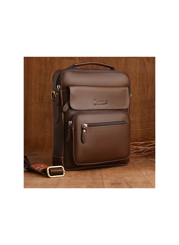 MELA - Bani Mila genuine leather crossbody bag, brown - Image 1