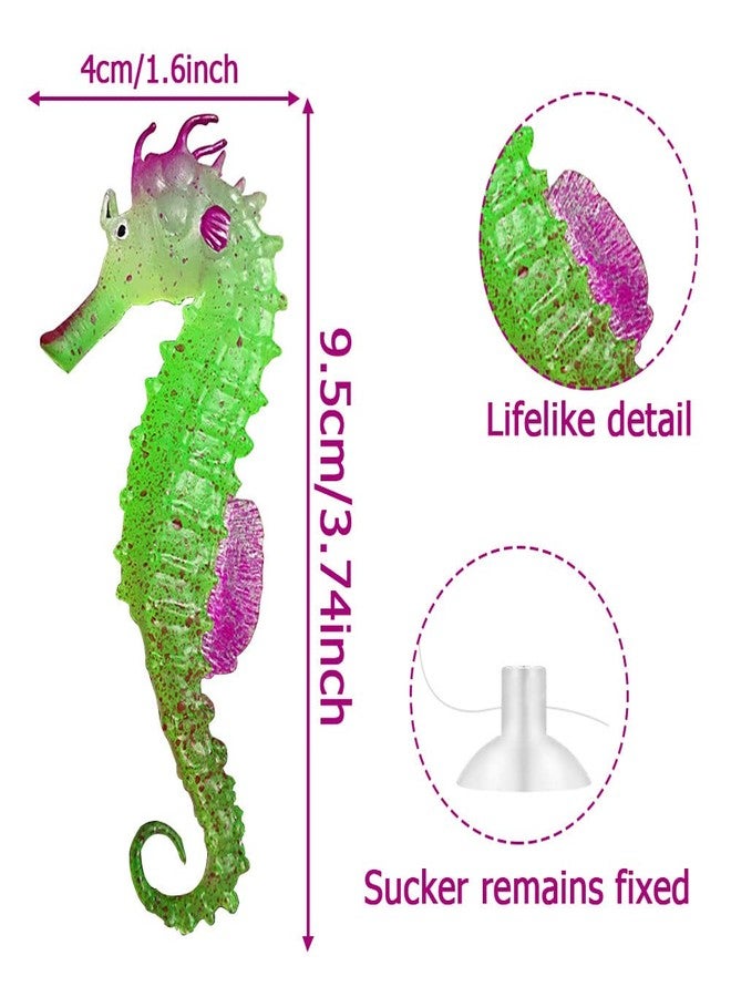 Abnaok Glowing Aquarium Ornaments Silicone Fish Tank Decor Artificial Sea Anemones Decorations Including Coral Jellyfish Sea Horse, Christmas Tree Sillicon Ornament Decoration for Aquarium Fish Tank - Image 3