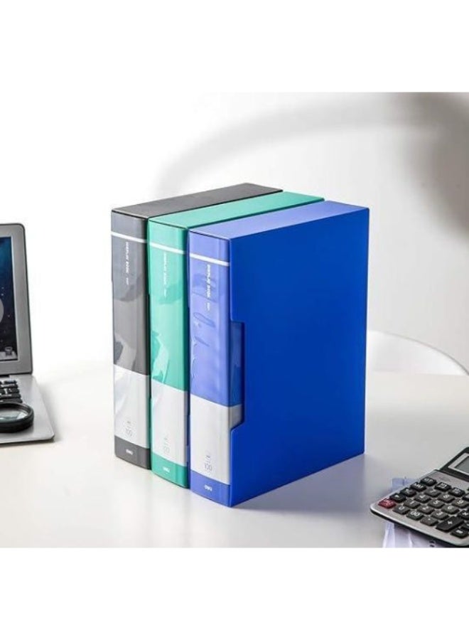 Deli e5007 100-pocket display book, a4 size, assorted colours - Image 1