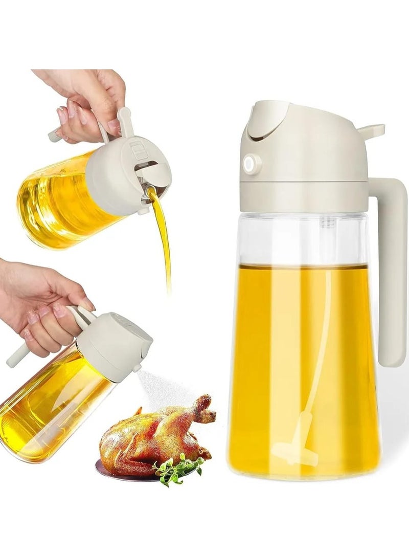 2-in-1 Glass Oil Sprayer & Dispenser – 470ml | BPA-Free Oil Spray Bottle with Gravity Sensor Lid & Anti-Clog Filter | Perfect for Cooking, BBQ, Salad & Air Fryer Use – Easy Grip & Drip-Free**  - Image 1