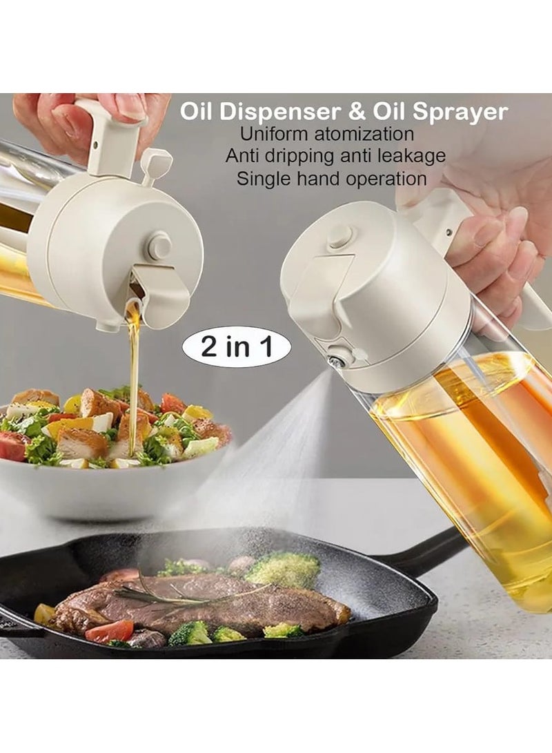2-in-1 Glass Oil Sprayer & Dispenser – 470ml | BPA-Free Oil Spray Bottle with Gravity Sensor Lid & Anti-Clog Filter | Perfect for Cooking, BBQ, Salad & Air Fryer Use – Easy Grip & Drip-Free**  - Image 2