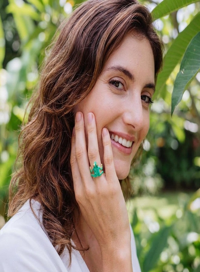 DOPENSPI 4PCS Tree Frog Ring for Women, Adjustable Cute Tree Frog Rings Set Open Finger Rings Funny Green Frogs Jewelry Frogs Shaped Finger Ring Funny Gift Jewelry for Women(Green, Blue) - Image 5