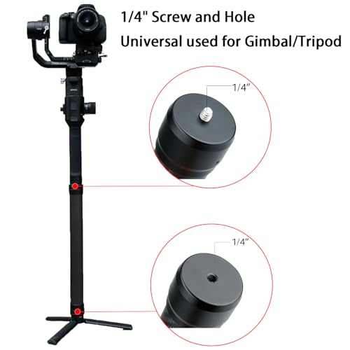 HAFOKO Professional Carbon Fiber Extension Monopod Pole Stick Rod 1/4'' Compatible for DJI RS4/RS4 PRO/RS3 Mini/RS3/RS3 PRO/RS2/RSC2/Ronin S/Ronin SC/Zhiyun Crane 2 Crane 3 Weebill Gimbal Stabilizer - Image 2