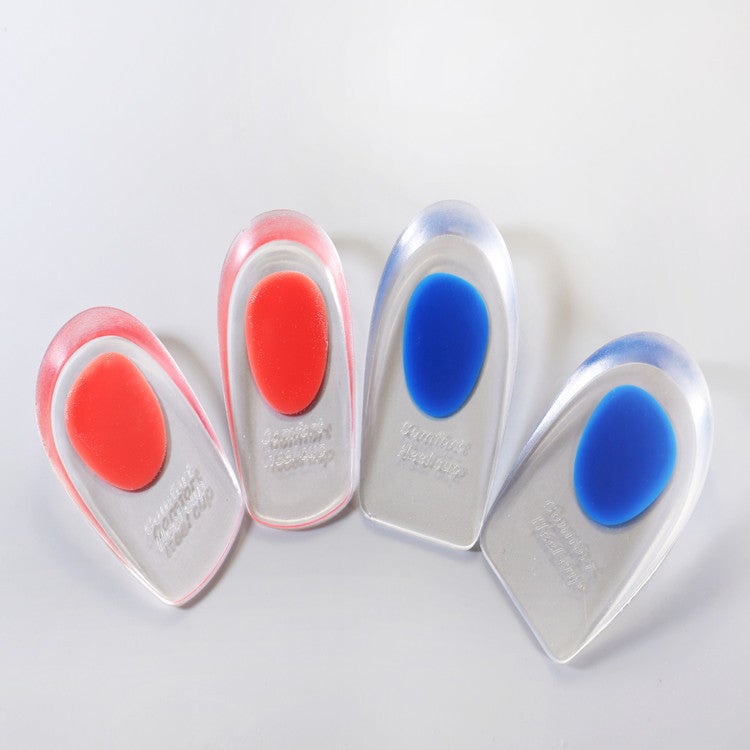 Heel Cup Silicone Cushion Comfort Insoles Red 