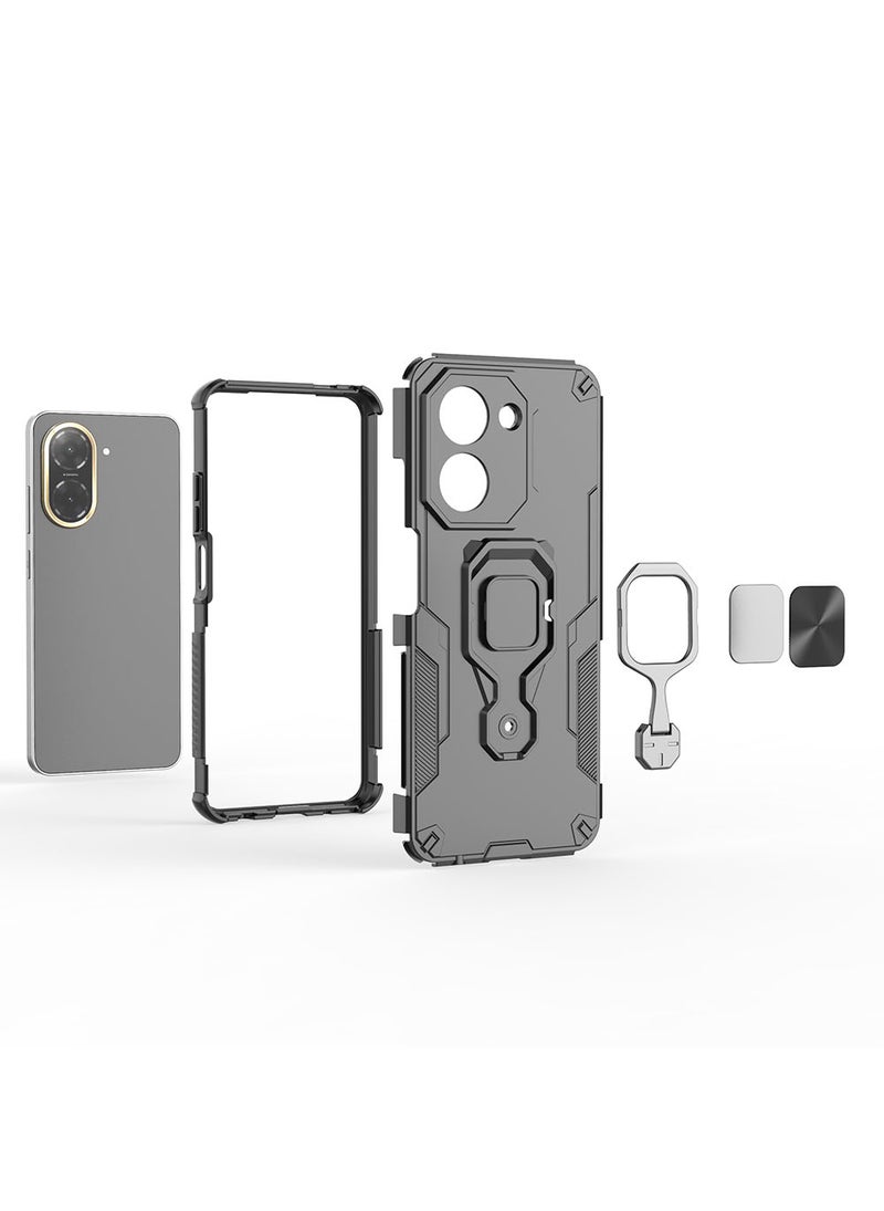 Case for Xiaomi Redmi A5 4G / Poco C71 with Kickstand, PC+TPU Dual-Layer Hybrid Protection Back Cover,Green - Image 5