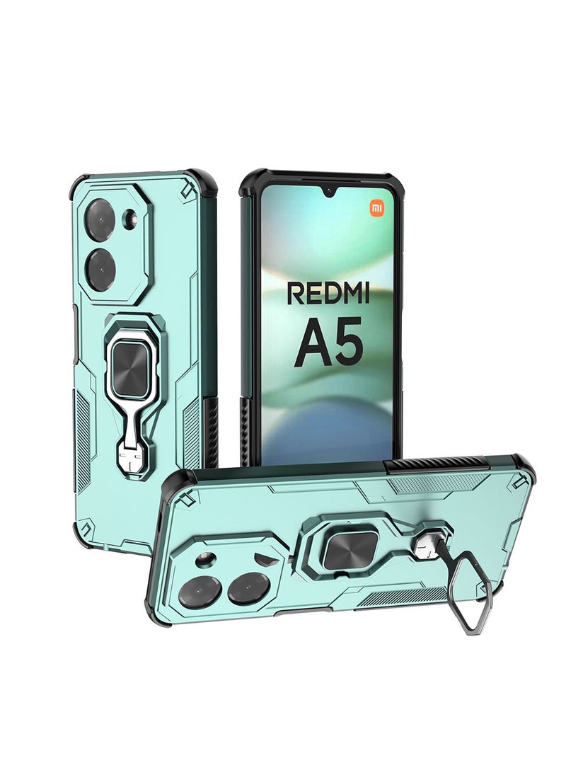Case for Xiaomi Redmi A5 4G / Poco C71 with Kickstand, PC+TPU Dual-Layer Hybrid Protection Back Cover,Green - Image 2