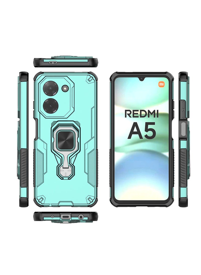 Case for Xiaomi Redmi A5 4G / Poco C71 with Kickstand, PC+TPU Dual-Layer Hybrid Protection Back Cover,Green - Image 3