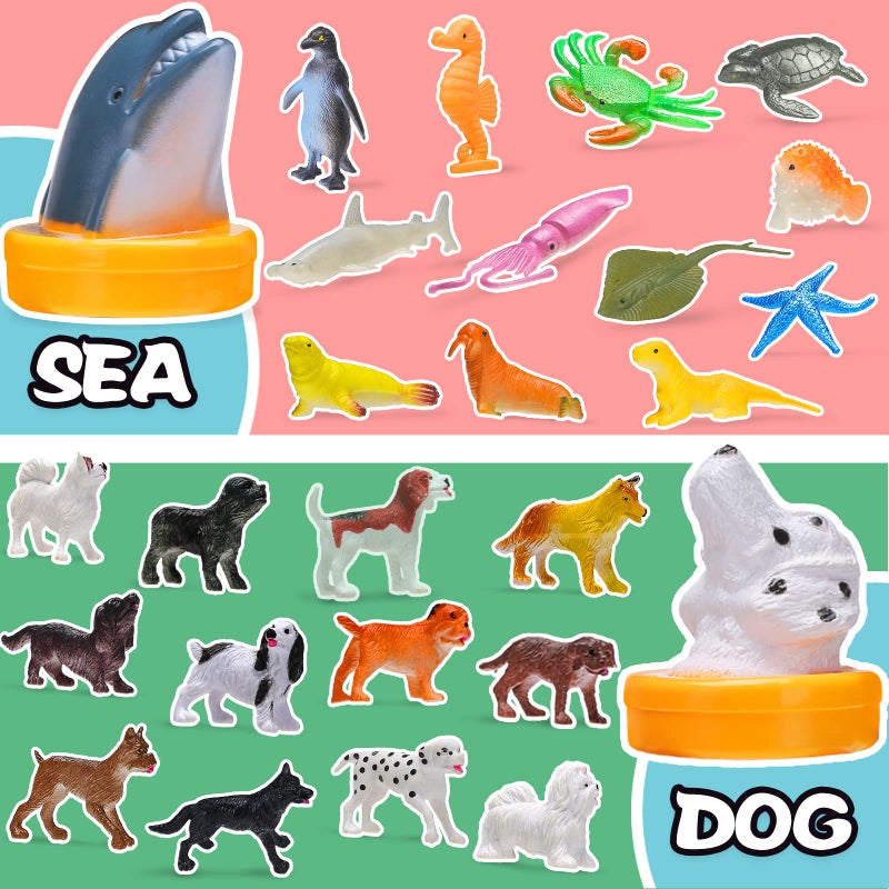 KarberDark 95 Pcs Small Animal Toys, Assorted Mini Ocean, Zoo, Farm, Dinosaur, Insect, Dog and Horse Figure, Little Plastic Animals Figurine for Easter, Sensory Bin Stuffers, Birthday Gifts,Kid 3-5 - Image 3