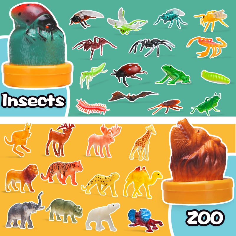 KarberDark 95 Pcs Small Animal Toys, Assorted Mini Ocean, Zoo, Farm, Dinosaur, Insect, Dog and Horse Figure, Little Plastic Animals Figurine for Easter, Sensory Bin Stuffers, Birthday Gifts,Kid 3-5 - Image 2