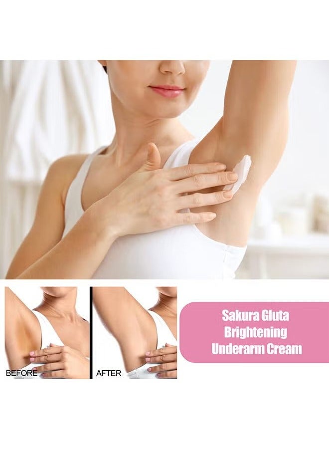 BARUBT Sakura Cherry Blossom Brightening Cream -Gluta Brightening Underarm Cream, Brightening Booster Sakura Pearl Capsules, Sakura Gluta Brightening Underarm Cream 45g - Image 4