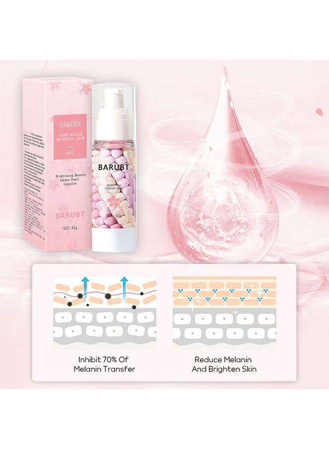 BARUBT Sakura Cherry Blossom Brightening Cream -Gluta Brightening Underarm Cream, Brightening Booster Sakura Pearl Capsules, Sakura Gluta Brightening Underarm Cream 45g - Image 5