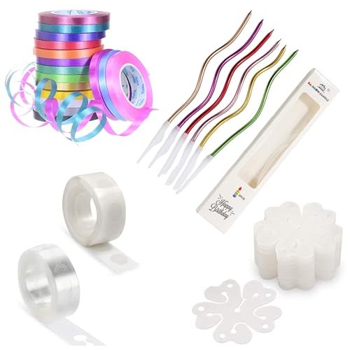 TOYXE Birthday Decoration Combo Kit | Cake Candles Balloon Arch Strip, Glue Dot Tape, Curling Ribbons,Pump & Balloon Flower Clips | Ideal for Birthday Parties, Events & Celebrations – All-in-One Set - Image 1