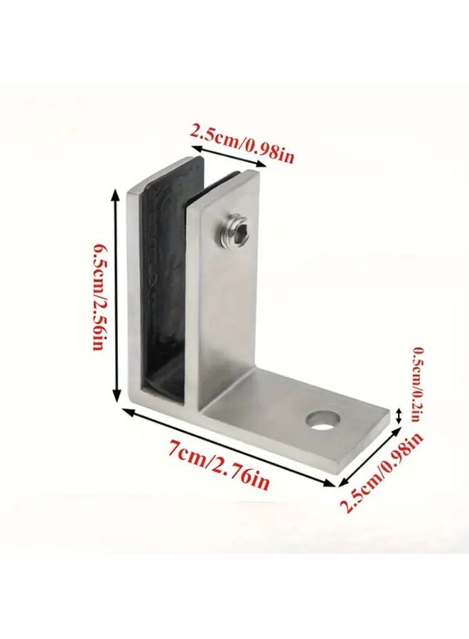 2Pcs Stainless Steel Frameless Glass Clips Anti Shake For Staircase Guardrails - Image 4