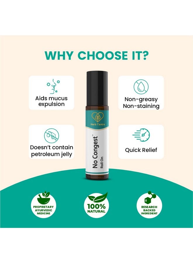 Herb Tantra رول أون خالي من الاحتقان | يزيل انسداد الأنف | مزيج زيت مزيل للاحتقان مع زيت الأوكالبتوس، زيت النعناع، والكمون | رول أون لتخفيف البرد | عبوة 9 مل من 1 - Image 2