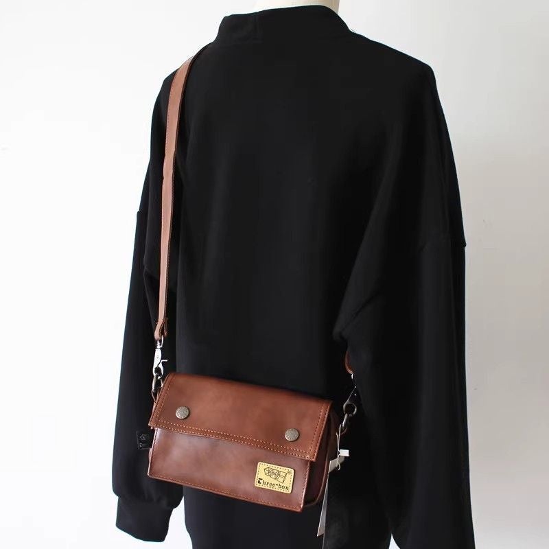 Japanese Style Shoulder Bag Street Fashionable Small Satchel Korean Style Men'S Bag Men'S Crossbody Bag Youth Backpack Mobile Phone Small Cross Bag - Image 3