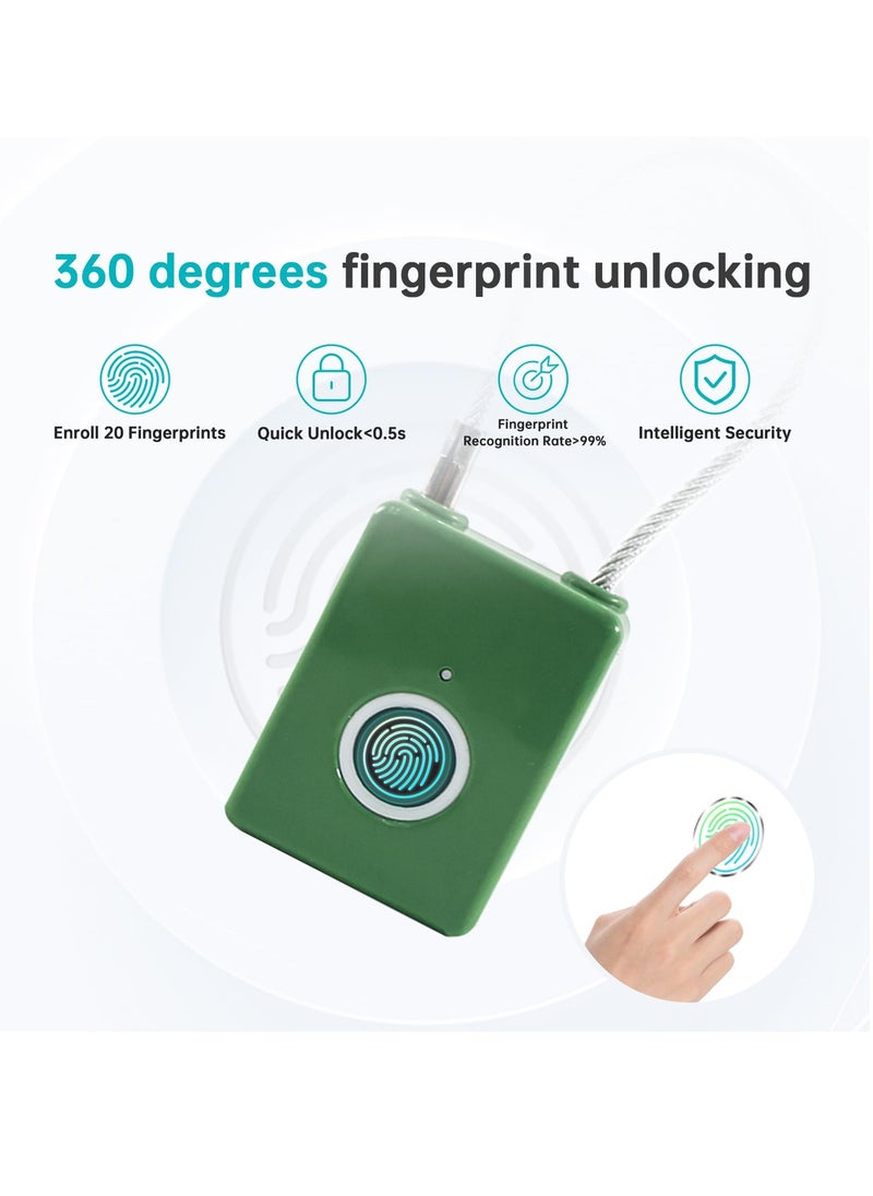 KASTWAVE - قفل بصمة الإصبع، قفل ذكي بيومتري بدون مفتاح قابل لإعادة الشحن عبر USB وقفل بصمة الإبهام لحقائب الظهر والأمتعة وحقائب اليد والخزائن والخزائن والهدايا والصالات الرياضية وغرف النوم - Image 1