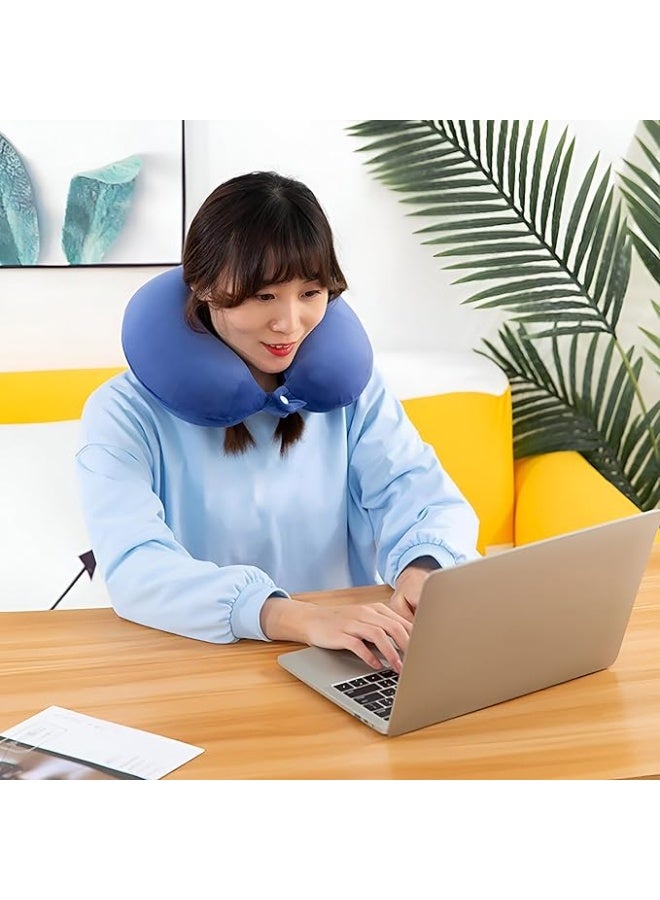 Versatile Neck Support Pillow - Microbead Filled & Plush Velvet - Lightweight & Portable for Travel, Office & Home Relaxation - Image 4
