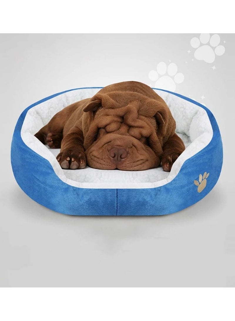 MARGOUN سرير للكلاب والقطط والحيوانات الأليفة، سرير مبطن ناعم ورقيق، مرتبة مريحة وقابلة للغسل للحيوانات الأليفة، 40 × 45 سم، أزرق - Image 3