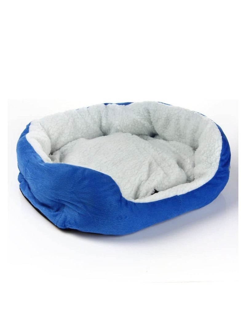 MARGOUN سرير للكلاب والقطط والحيوانات الأليفة، سرير مبطن ناعم ورقيق، مرتبة مريحة وقابلة للغسل للحيوانات الأليفة، 40 × 45 سم، أزرق - Image 2