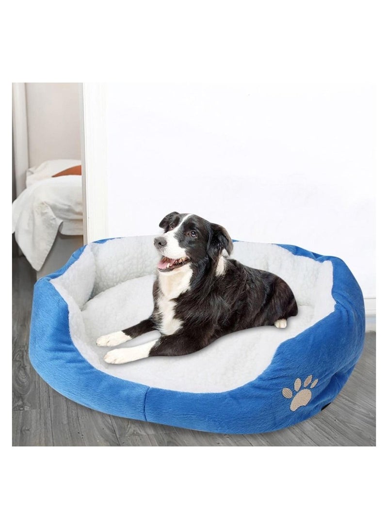 MARGOUN سرير للكلاب والقطط والحيوانات الأليفة، سرير مبطن ناعم ورقيق، مرتبة مريحة وقابلة للغسل للحيوانات الأليفة، 40 × 45 سم، أزرق - Image 4