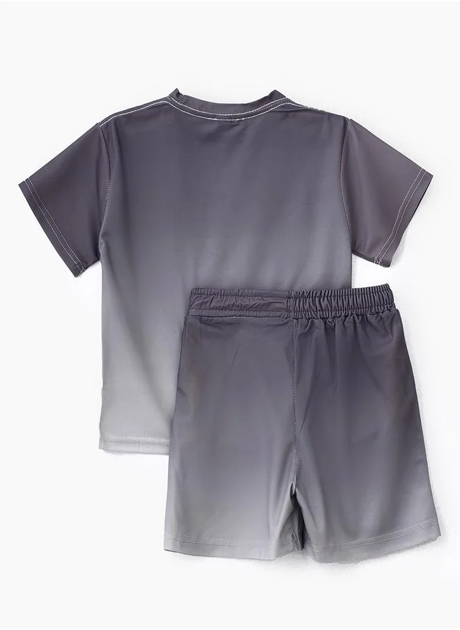 بيبي كلو Trendy Ombre Casual Tee & Shorts Set