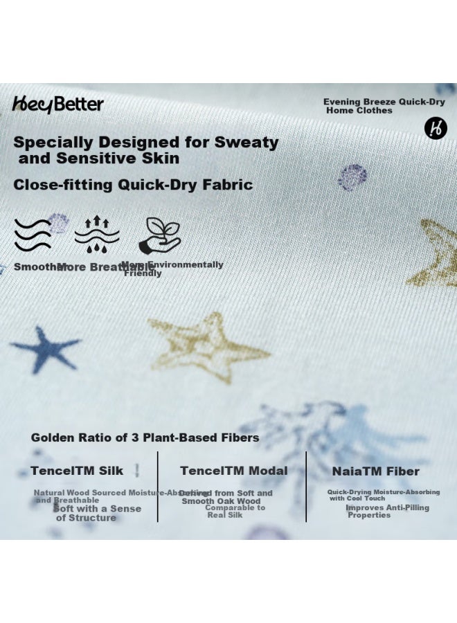Heybetter Children'S Quick-Dry Home Wear, 5A Antibacterial, Soft And Breathable, Set - Otter Forest (Gray-Green), 120 - Image 3