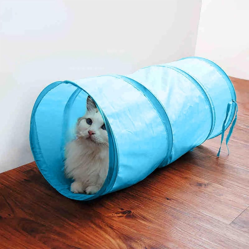 iCAGY Cat Tunnel for Indoor Cats Interactive, Rabbit Tunnel Toys, Pet Toys Play Tunnels for Cats Kittens Rabbits Puppies Crinkle Pop Up Sky Blue 20" - Image 5