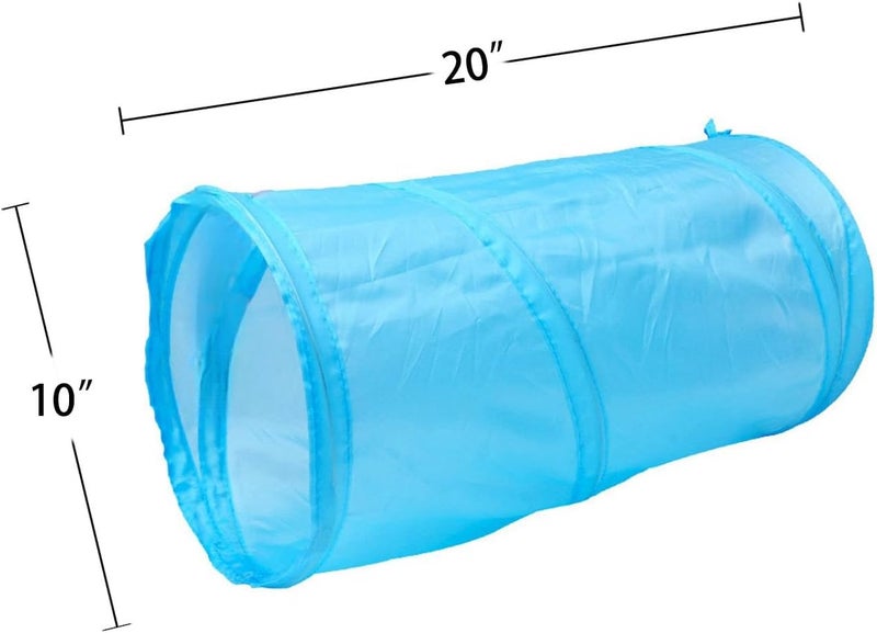 iCAGY Cat Tunnel for Indoor Cats Interactive, Rabbit Tunnel Toys, Pet Toys Play Tunnels for Cats Kittens Rabbits Puppies Crinkle Pop Up Sky Blue 20" - Image 3