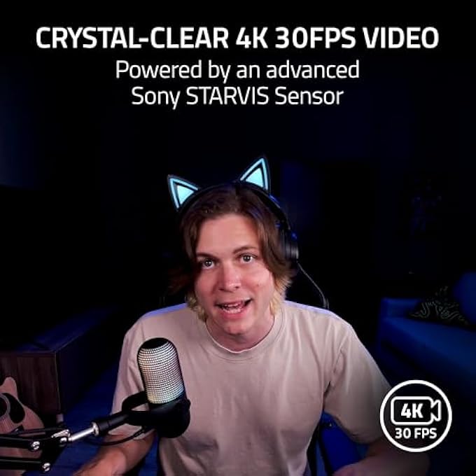 rayihni KIYO V2 STREAMING WEBCAM: 4K 30 FPS, 1080P 60 FPS - AI POWERED AUTO-FRAMING - BUILT-IN MICROPHONE - ULTRAWIDE ANGLE LENS - PRIVACY COVER - WORKS WITH OBS, XSPLIT, STREAMLABS, DISCORD, ZOOM - Image 2