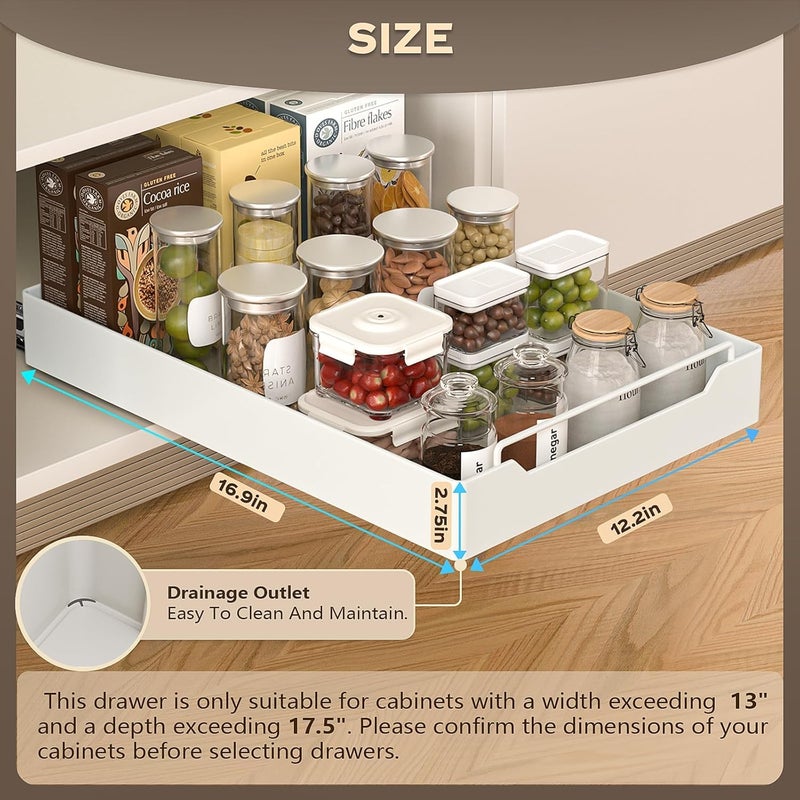 INDIANCODES INDIANCODES Containers Kitchen Rack Carbon Steel Pull Out Cabinet Organizer Slide Out Drawers for Kitchen Cabinets Pack of 1  - Image 3