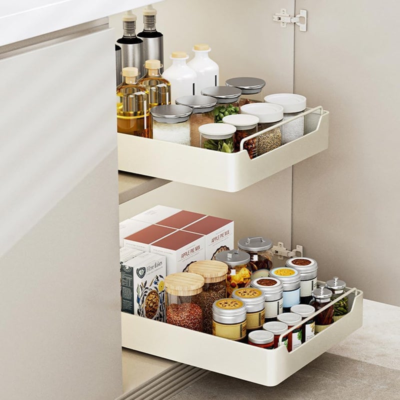 INDIANCODES INDIANCODES Containers Kitchen Rack Carbon Steel Pull Out Cabinet Organizer Slide Out Drawers for Kitchen Cabinets Pack of 1  - Image 2