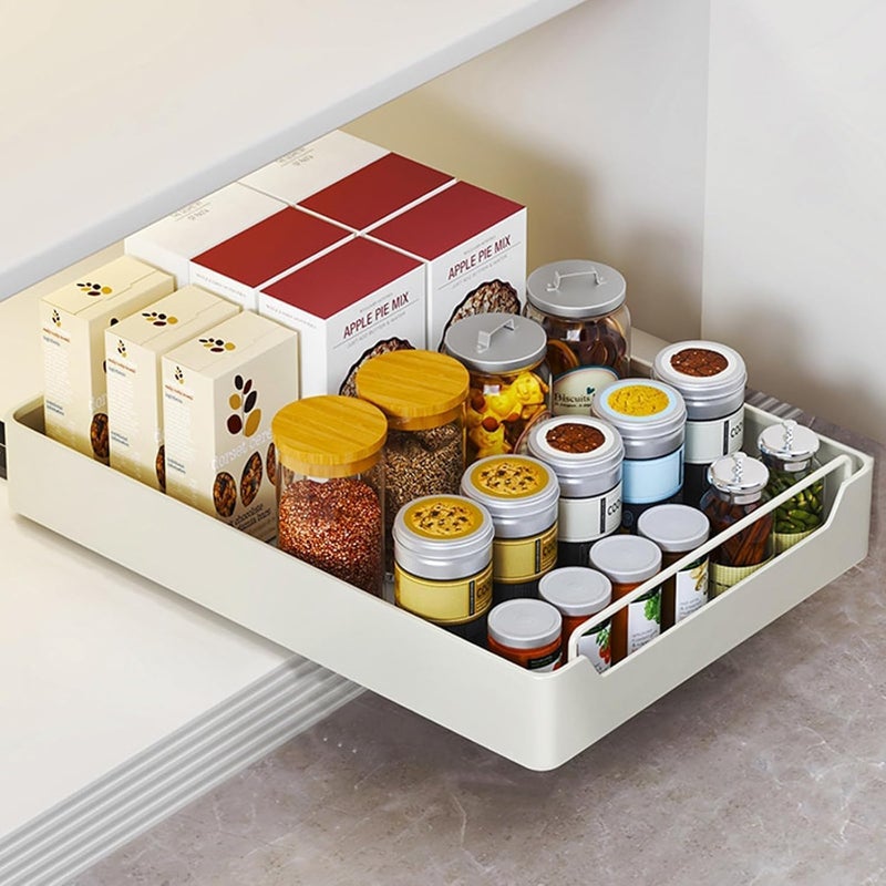 INDIANCODES INDIANCODES Containers Kitchen Rack Carbon Steel Pull Out Cabinet Organizer Slide Out Drawers for Kitchen Cabinets Pack of 1  - Image 1