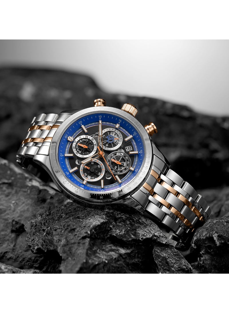 Sapphero - Watch for Men Stainless Steel Mens Watches Waterproof Chronograph Quartz Movement Wrist Watch Gifts for Men - Image 1