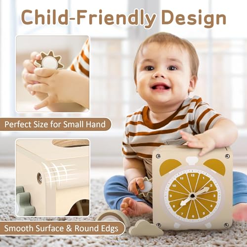 Vanplay Montessori Toys for 1+ Year Old Girls Boy Gifts, Wooden Sensory Activity Cube for Babies 12-18 Months, Learning Educational Toys 1 2 3 Year Old First Birthday Gifts for Toddler 1-3 - Image 4