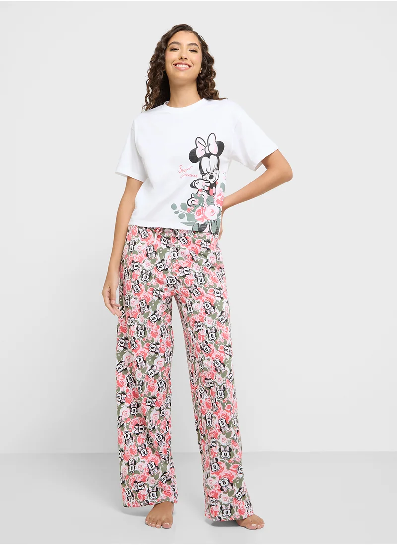 ديزني Minnie T-Shirt & Pyjama Set