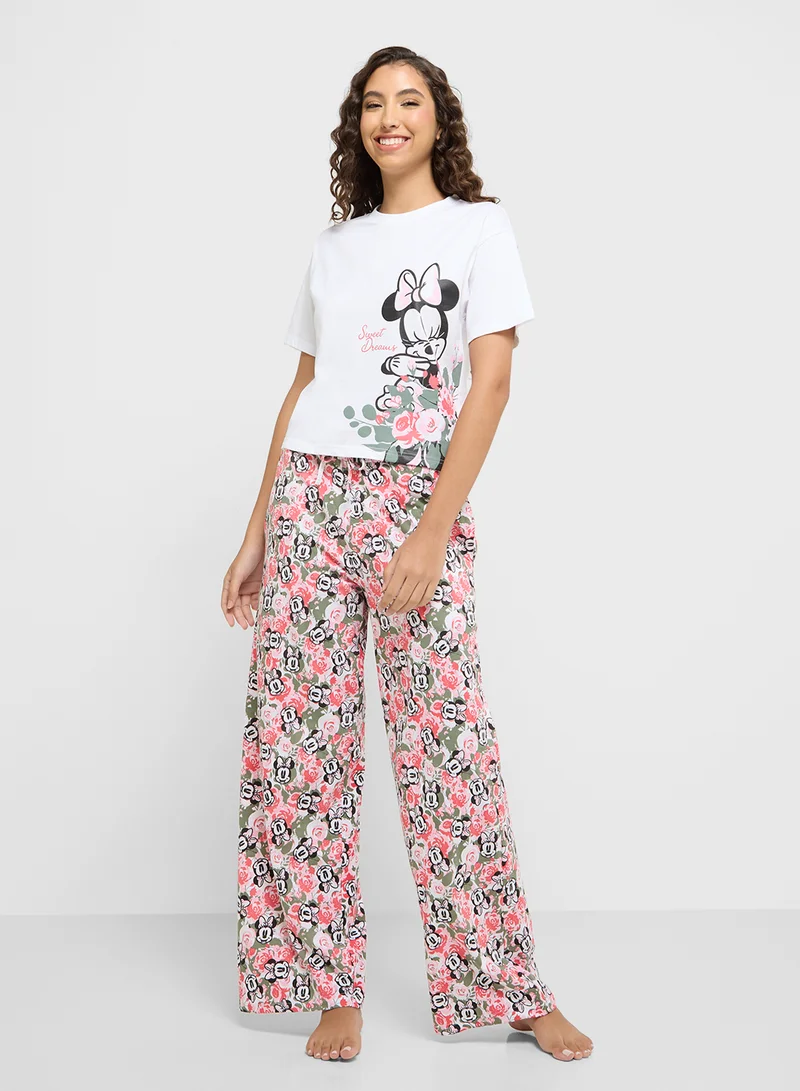 ديزني Minnie T-Shirt & Pyjama Set