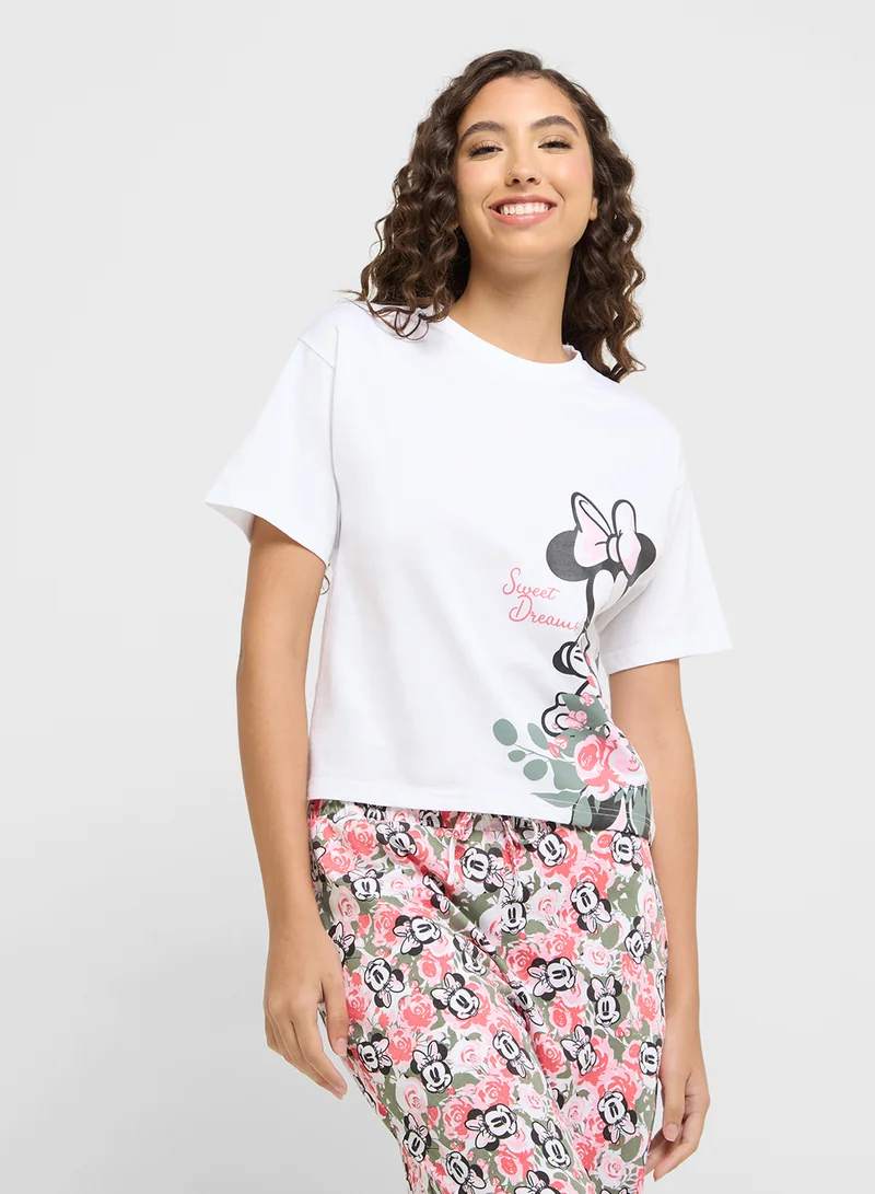 ديزني Minnie T-Shirt & Pyjama Set