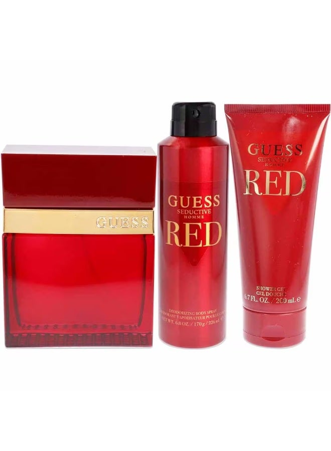 Perfume Gifts Guess Seductive Homme Red For Men Set Edt 100ml + Body Spray 226ml + Sg 100ml + Pouch