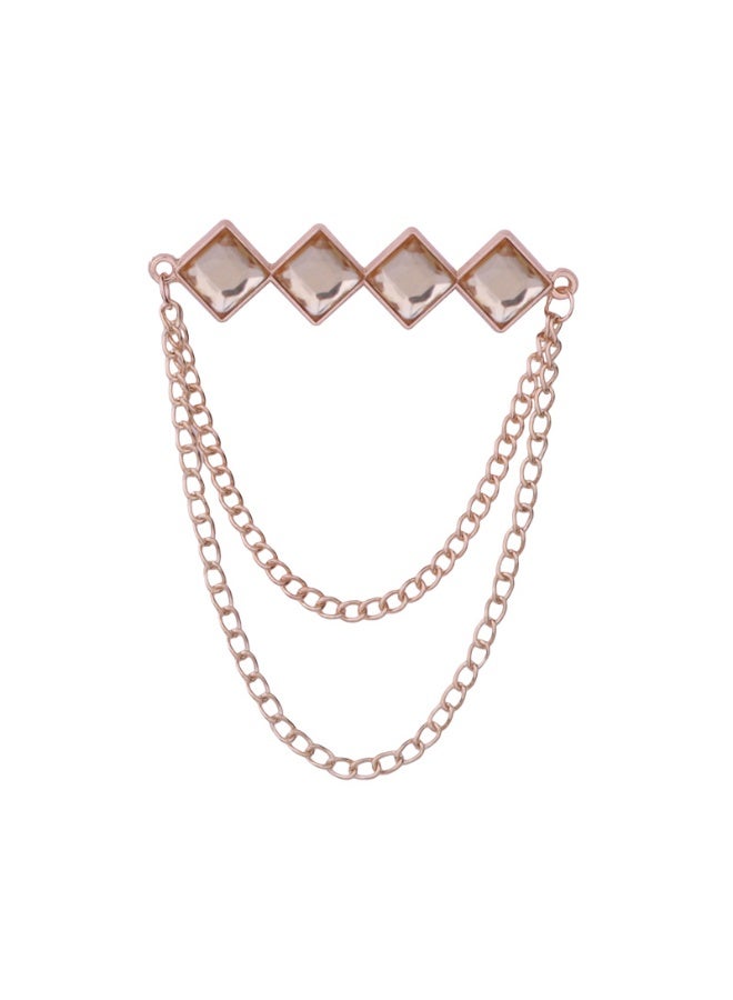 Shougu Versatile Temperament Personality Gemstone Tassel Chain Suit Brooch