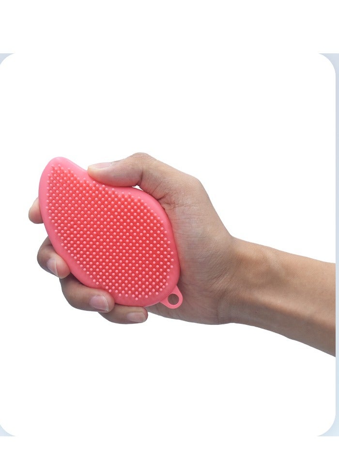 Perfect Silicone Bath Shower Scrubber Set - 3pcs, 100% Pure Silicone, Mango - Shaped, for Body & Scalp Cleaning - Image 5