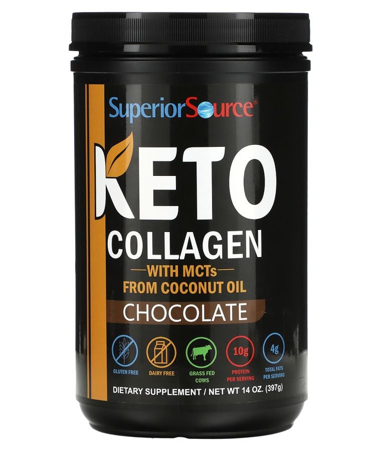 Superior Source Keto Collagen Powder with MCTs Chocolate 14 oz (397 g)