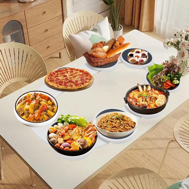 Calyrex Calyrex Tabletop Rotating Serving Tray, Lazy Susan for Dining Table,Turntable Tray Expandable for Rectangular Oblong Tables Kitchen Dining Tables, 360° Rotation Multifunctional Reusable Portable - Image 1