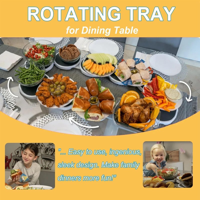 Calyrex Calyrex Tabletop Rotating Serving Tray, Lazy Susan for Dining Table,Turntable Tray Expandable for Rectangular Oblong Tables Kitchen Dining Tables, 360° Rotation Multifunctional Reusable Portable - Image 4