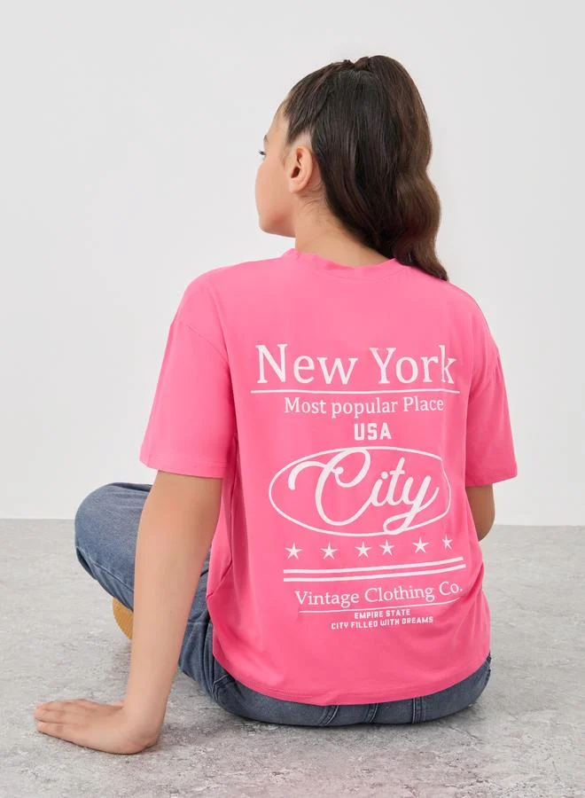 Styli Styli Slogan Print Round Neck T-Shirt