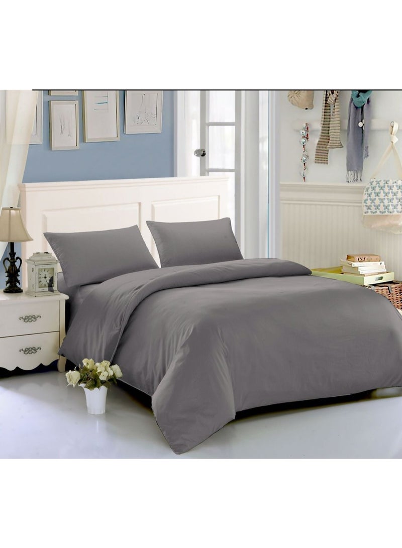 أيه دابليو دي طقم مفروشات سرير فندقي مع لحاف وشرشف مطاطي و4 أكياس مخدة | خامة قطن صناعي مايكروفايبر ناعمة، تصميم عصري، سهل العناية، مقاس سوبر كينغ